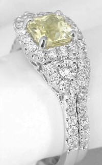 Yellow Sapphire Wedding Rings in 18k in 14k white gold
