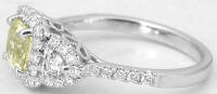 Radiant Cut Yellow Sapphire and Diamond Rings in 14k white gold