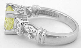 8mm Round Yellow Sapphire Ring in 14k white gold