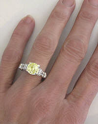 Unique Yellow Sapphire Diamond Rings in 14k white gold