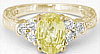 Yellow Sapphire Diamond Engagement Engraved Rings