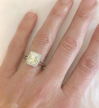 Yellow Sapphire Engagement Ring with Light Yellow Gemstone