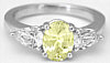 Three Stone Yellow Sapphire Ring for Sale