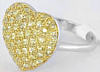 Yellow Sapphire Heart Ring with Pave Setting