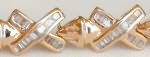 Baguette Diamond Bracelets in 14k yellow gold