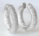 2 carat Inside Outside Diamond Hoop Earrings in 14k white gold