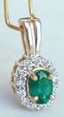 Emerald and Diamond Pendant- Ballerina Style