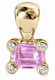 0.69 carat Pink natural Sapphire and Diamond Pendant in 14k