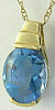 Oval blue topaz pendant