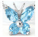 Blue Topaz Butterfly Pendant in white gold