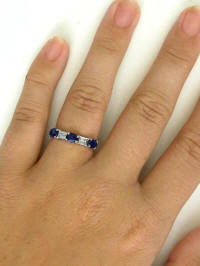 Stackable Sapphire Diamond Ring in 18k gold