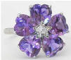 4.5 carat Amethyst Flower Ring with diamond accent in 14k 