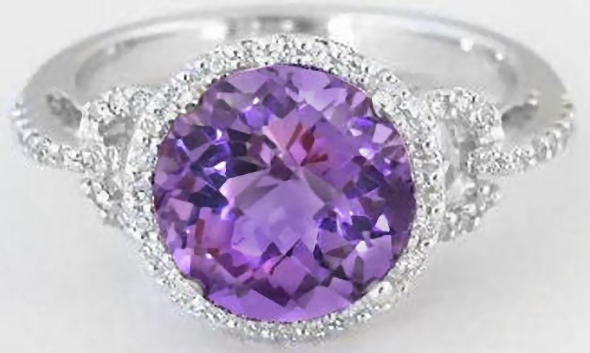 Details about   3.48 ct Oval Purple Amethyst Simulated Diamond Halo Ring 14k Yellow Gold Plated
