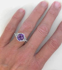 February Birthstone Gemstone Promise Ring in 14k white gold