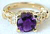 Amethyst Ring in yellow gold