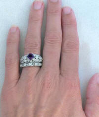 Unique Amethyst Diamond Rings in 14k