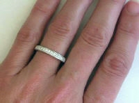 14k White Gold Bead Set Diamond Anniversary Band
