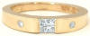 0.44 carat Princess and Round Cut Diamond Ring in 14k yellow gold