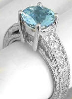 Engraving on three sides of the engagement ring