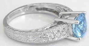 Aquamarine Diamond Rings