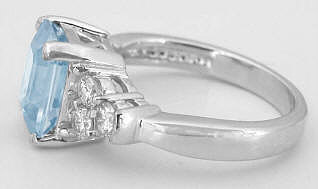 Diamond and Aquamarine Rings in 14k