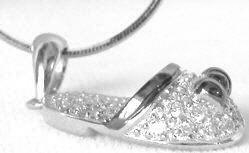 0.34 ctw Pave Diamond Sandal Charm Pendant in 18k white gold