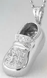 Unisex 0.12 ctw Diamond Baby Shoe in 14k white gold