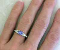 Radiant Cut Sapphire Diamond Ring in 14k white gold