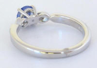 round natural blue sapphire ring in 14k white gold vintage style