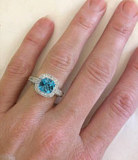 December Birthstone Promise Rings in 14k white gold