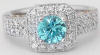 Blue Zircon Engagement Ring in 18k white gold