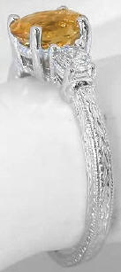 Past Present Future Citrine Rings in 14k white gold