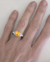 White Gold Citrine Rings in 14k white gold