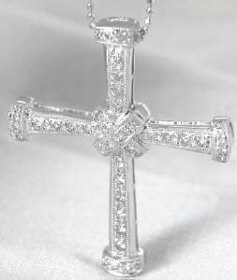 Diamond Cross Pendants in 18k white gold in 14k white gold