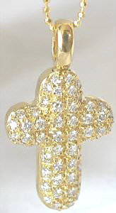 0.50 ctw Pave Diamond Cross Pendant in 14k yellow gold