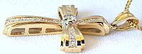 2 carat Princess Cut Diamond Crosses in 14k yellow gold