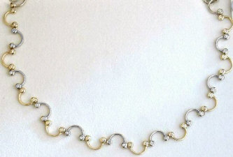 1.25 ctw Alternating 14k Two-Tone Diamond Necklace