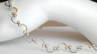 1.25 ctw Alternating 14k Two-Tone Diamond Necklace in 14k white and yellow gold