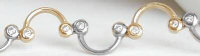 Curved Link Bezel Set Diamond Necklace in 14k white and yellow gold