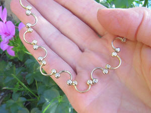 Women's Real Diamond Link Necklace in 14k two tone white and yellow gold for sale