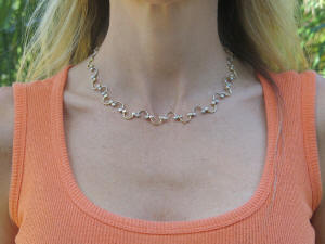 Women's 1.25 carat Genuine Diamond Necklace in 14k two tone white and yellow gold for sale