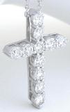 2 carat Diamond Cross Necklace in Platinum