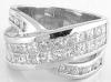 3 carat Princess Cut and Round Diamond Ring in 18k white gold