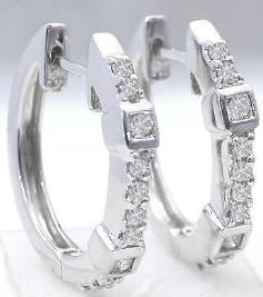 0.35 ctw Diamond Hoop Earrings in 14k White Gold