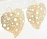 Open Circle Heart Earrings in 14k yellow gold