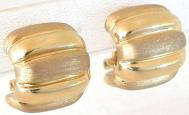 Satin and Polished Button Earrings in 14k yellow gold