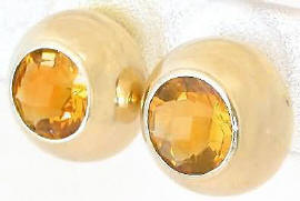 Bold 3.6 ctw Citrine Gemstone Earrings in 14k yellow gold
