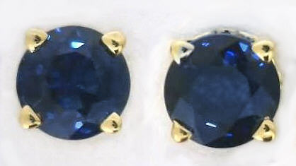 5.4mm Blue Sapphire Stud Earrings (GE-5082)