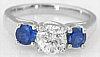 1.24 ctw Ideal Cut Diamond and Sapphire Ring in 14k white gold