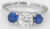 Ideal Cut Diamond and Sapphire 3 Stone Rings